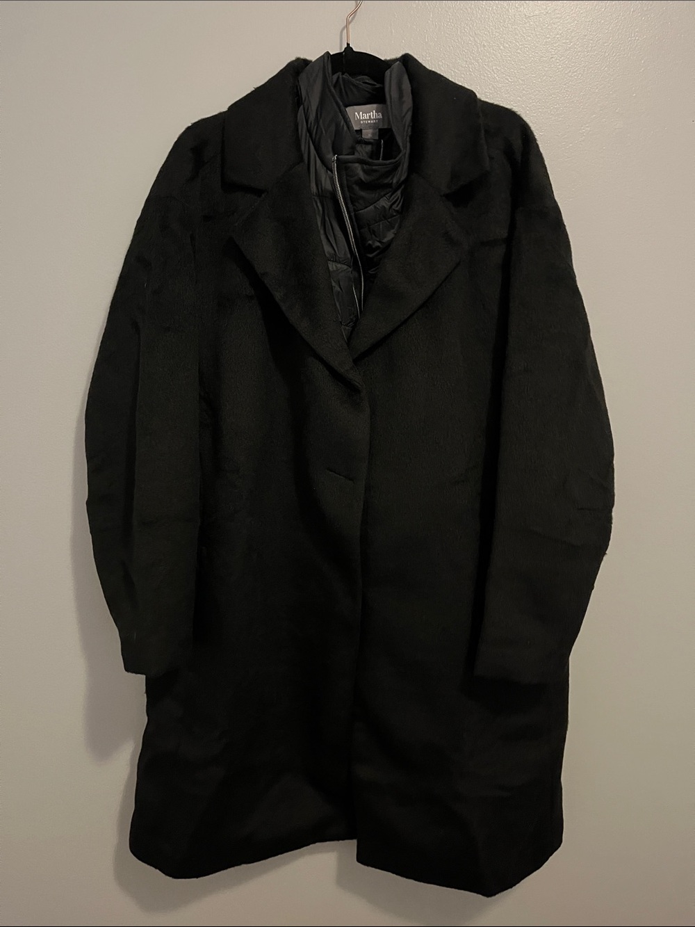 Martha Stewart Black Trench Coat with Quilted Liner